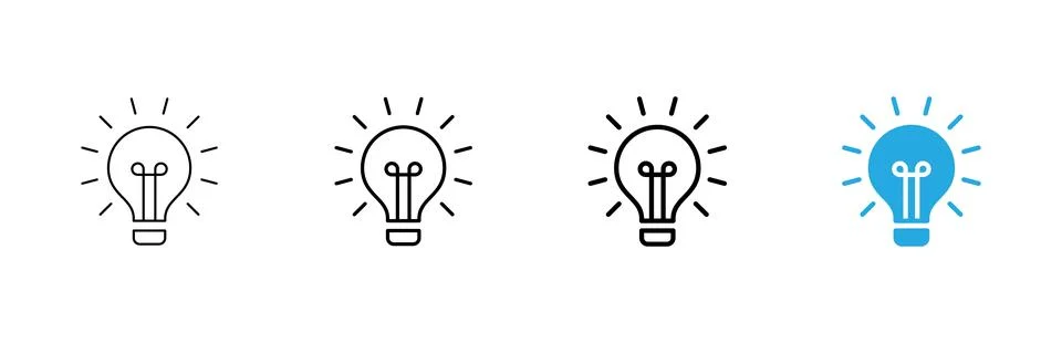 Lamp icon vector. Light bulb sign and symbol. idea symbol. Stock Illustration