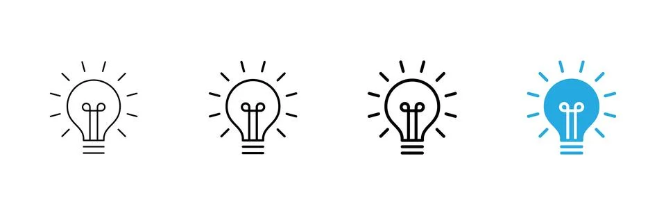 Lamp icon vector. Light bulb sign and symbol. idea symbol. Stock Illustration