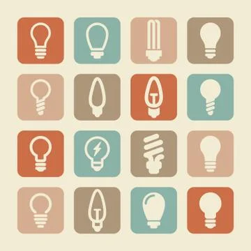 Lamp icons Stock Illustration