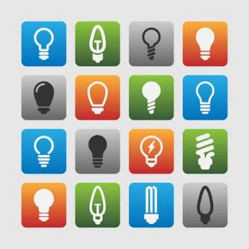 Lamp icons Stock Illustration