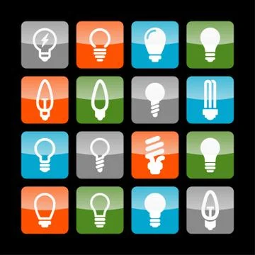 Lamp icons Stock Illustration