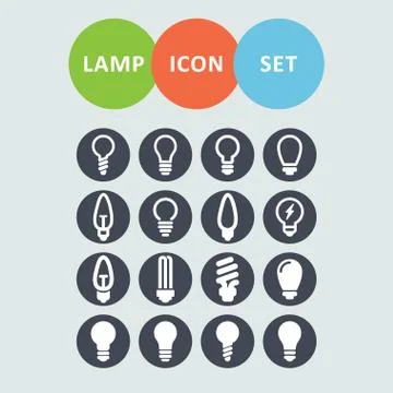 Lamp icons Illustrazione stock