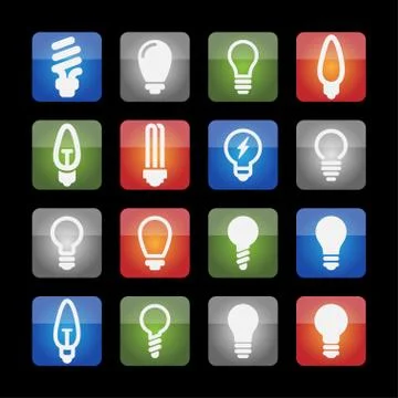 Lamp icons Stock Illustration