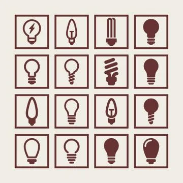 Lamp icons Illustrazione stock