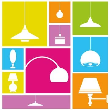 Lamp icons Illustrazione stock