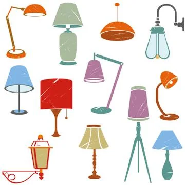 Lamp icons Stock Illustration