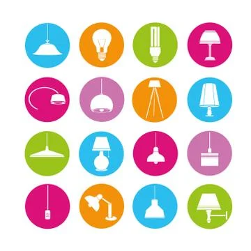 Lamp icons Stock Illustration