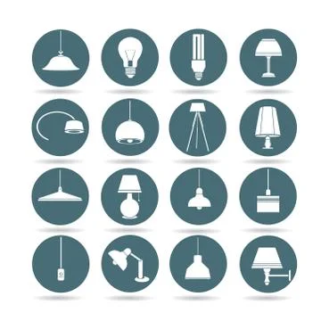 Lamp icons Stock Illustration