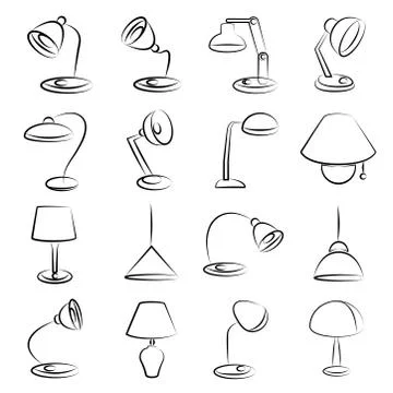 Lamp icons Stock Illustration