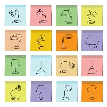 Lamp icons Stock Illustration