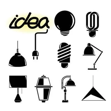 Lamp icons Illustrazione stock
