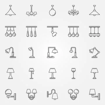 Lamp icons set Stock Illustration