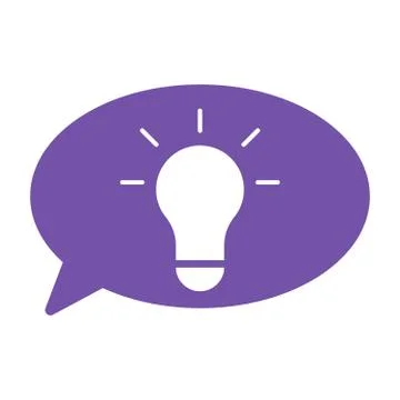 Lamp idea with bubble speech Illustrazione stock