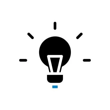 Lamp idea icon solid blue black business symbol illustration. 스톡 일러스트