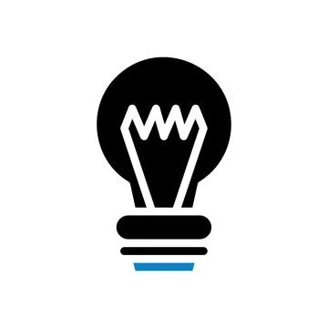 Lamp idea icon solid blue black business symbol illustration. 스톡 일러스트