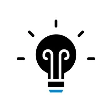 Lamp idea icon solid blue black business symbol illustration. Illustrazione stock