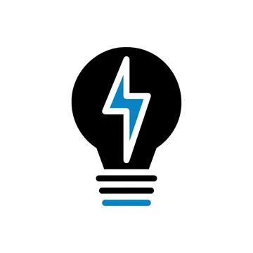 Lamp idea icon solid blue black business symbol illustration. 스톡 일러스트