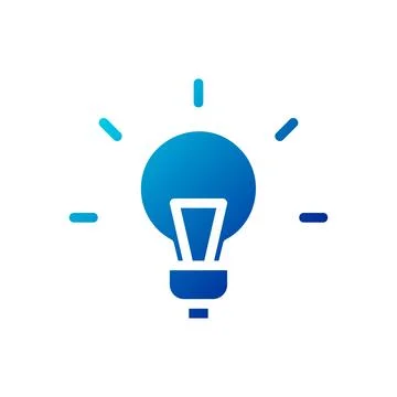 Lamp idea icon solid gradient blue business symbol illustration. 스톡 일러스트