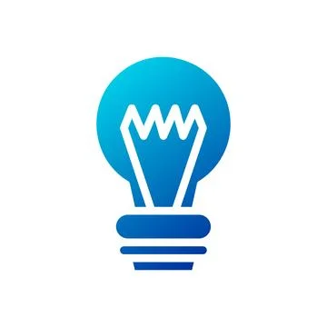 Lamp idea icon solid gradient blue business symbol illustration. Illustrazione stock