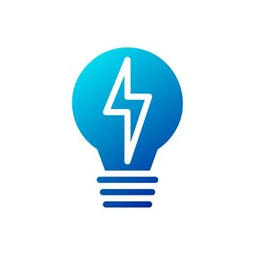Lamp idea icon solid gradient blue business symbol illustration. Illustrazione stock