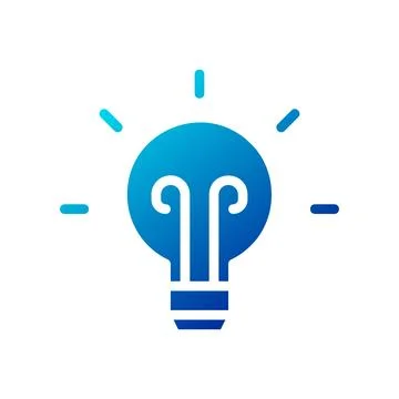Lamp idea icon solid gradient blue business symbol illustration. Stock Illustration