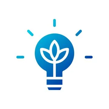 Lamp idea icon solid gradient blue business symbol illustration. 스톡 일러스트