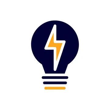 Lamp idea icon solid orange black business symbol illustration. イラスト素材