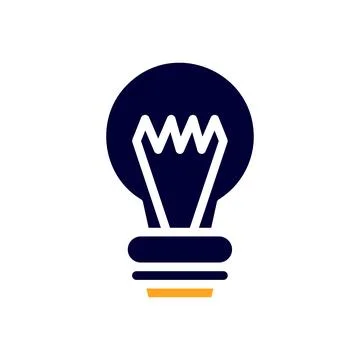 Lamp idea icon solid orange black business symbol illustration. イラスト素材