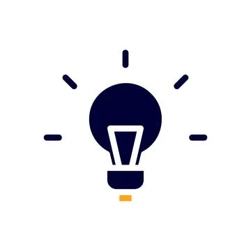 Lamp idea icon solid orange black business symbol illustration. Illustrazione stock