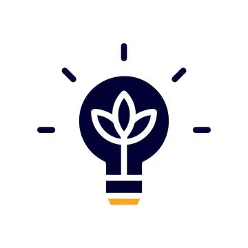 Lamp idea icon solid orange black business symbol illustration. Stockillustratie