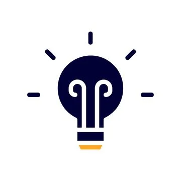 Lamp idea icon solid orange black business symbol illustration. Stock Illustration
