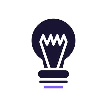 Lamp idea icon solid purple black business symbol illustration. 스톡 일러스트