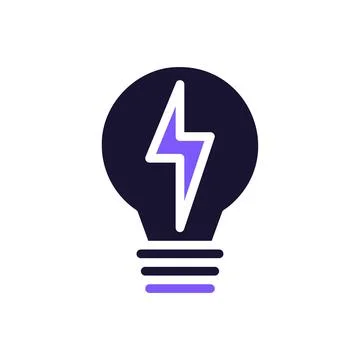 Lamp idea icon solid purple black business symbol illustration. Stockillustratie