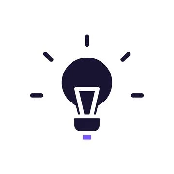 Lamp idea icon solid purple black business symbol illustration. Illustrazione stock