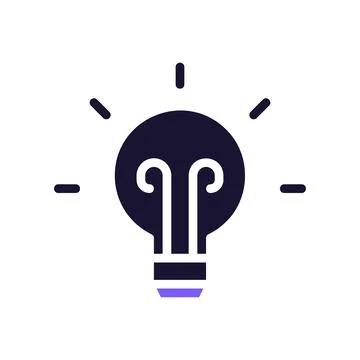 Lamp idea icon solid purple black business symbol illustration. Stock Illustration