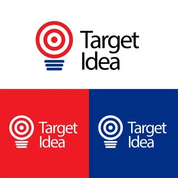 Lamp idea logo vector darts bulls eye bulb target Stock Illustration