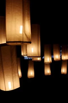 Lamp illumination at night. Stock Photos