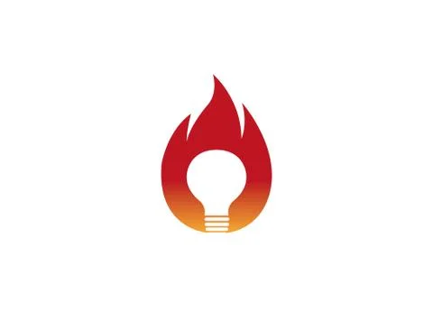 Lamp inside a ball of fire for logo design Stockillustratie
