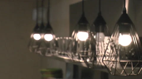 Lamp of interesting design in a changing focus Stock Footage 63364861