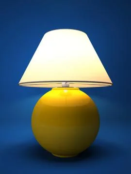 Lamp isolated on blue background Stock Illustration