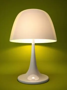 Lamp isolated on green background Stock Illustration