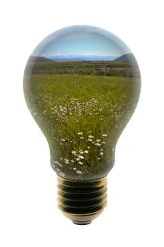 Lamp with  landscape Stock Photos