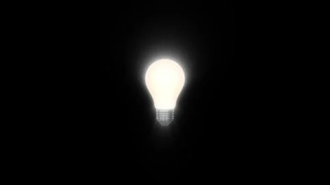 Lamp ligh bulb shining in rays of light optical lens flares 3d rendering Stockillustratie