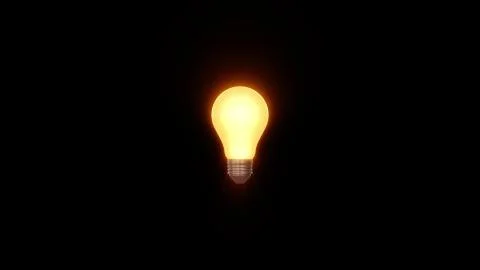 Lamp ligh bulb shining in rays of light optical lens flares 3d rendering Stock Illustration