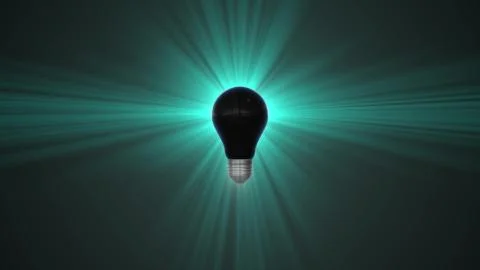 Lamp ligh bulb shining in rays of light optical lens flares 3d rendering イラスト素材