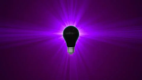 Lamp ligh bulb shining in rays of light optical lens flares 3d rendering Stock Illustration