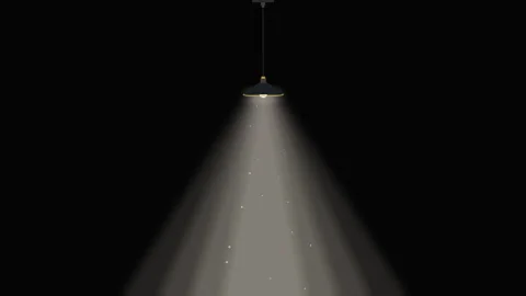 Lamp light beam shadow dust glow ray shine dark atmosphere motion Stock Footage 347945083