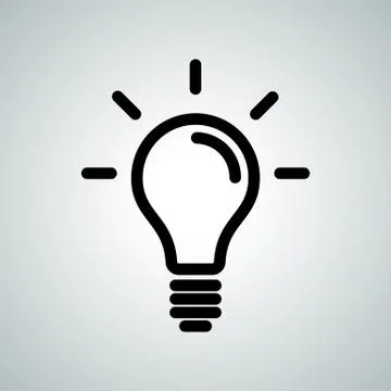 Lamp light bulb icon. Vector lightbulb lamp symbol for idea think Illustrazione stock