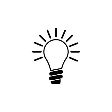 Lamp, Light Bulb, Idea Flat Vector Icon Stock Illustration