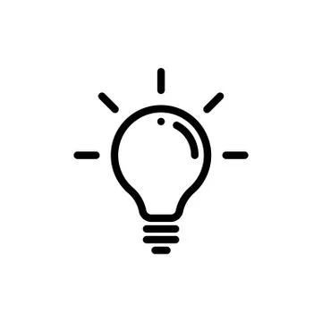 Lamp light bulb vector icon. Idea or creative think lightbulb lamp symbol Illustrazione stock